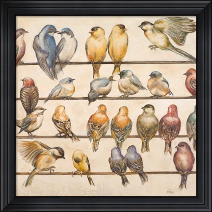 Framed Gleeful Gathering I Print