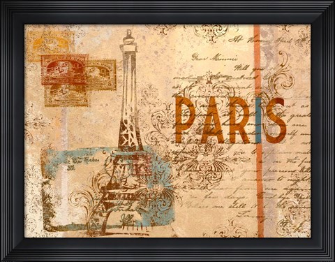 Framed Paris Postcard Print