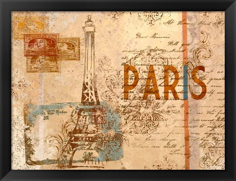 Framed Paris Postcard Print