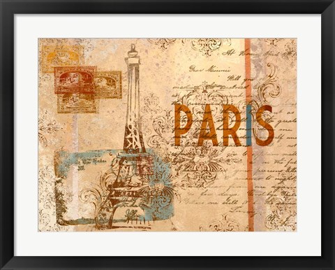 Framed Paris Postcard Print