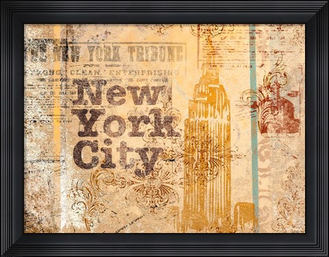Framed New York Postcard Print