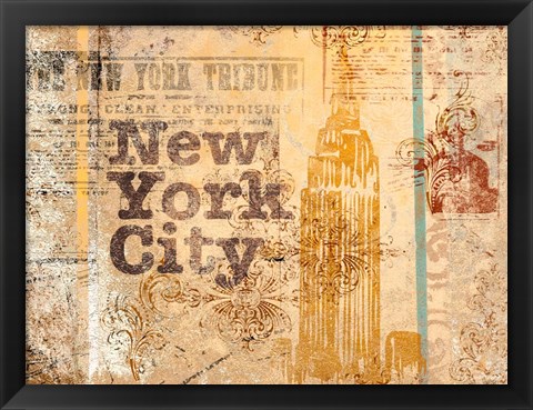 Framed New York Postcard Print