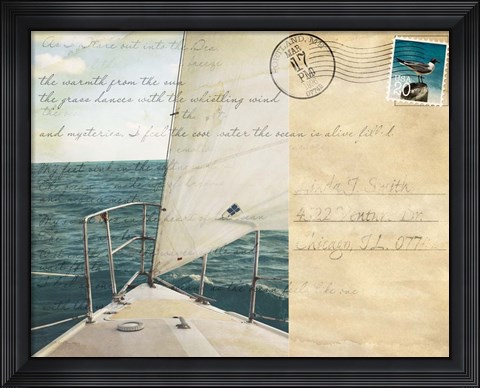 Framed Voyage Postcard I Print