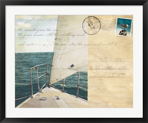 Framed Voyage Postcard I Print