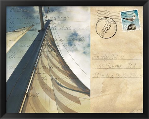 Framed Voyage Postcard II Print