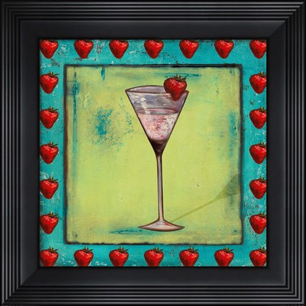 Framed Strawberry Coctelito Print
