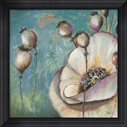 Framed Blue Poppies I Print