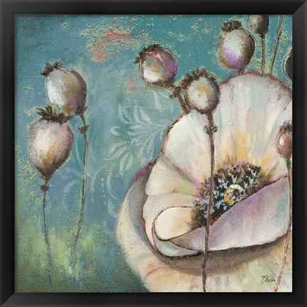 Framed Blue Poppies I Print