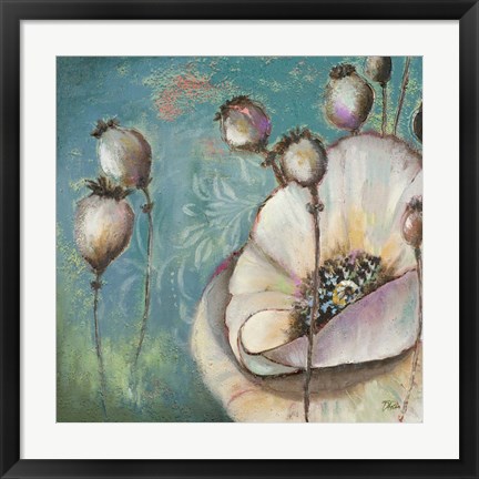 Framed Blue Poppies I Print