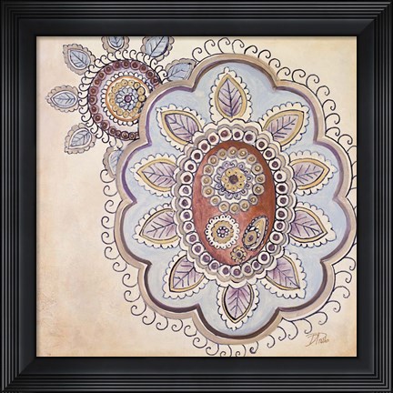Framed Lavender Textiles II Print
