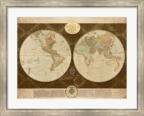 Framed Map of World Print