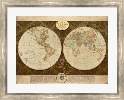 Framed Map of World Print