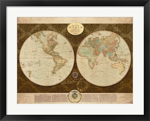 Framed Map of World Print
