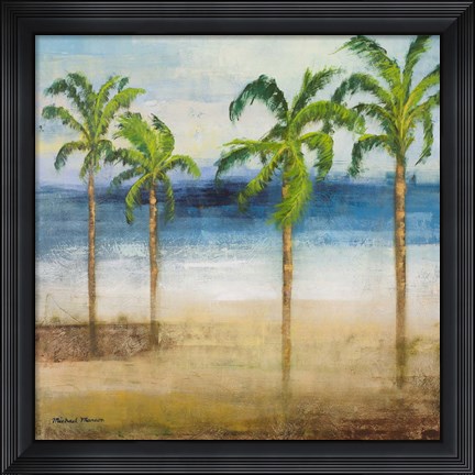 Framed Ocean Palms I Print