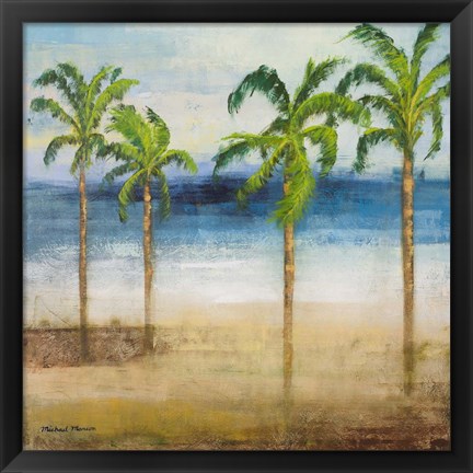 Framed Ocean Palms I Print