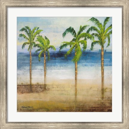 Framed Ocean Palms I Print