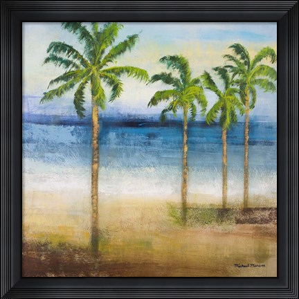 Framed Ocean Palms II Print