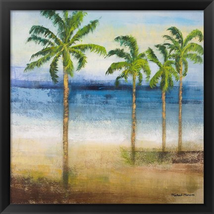 Framed Ocean Palms II Print