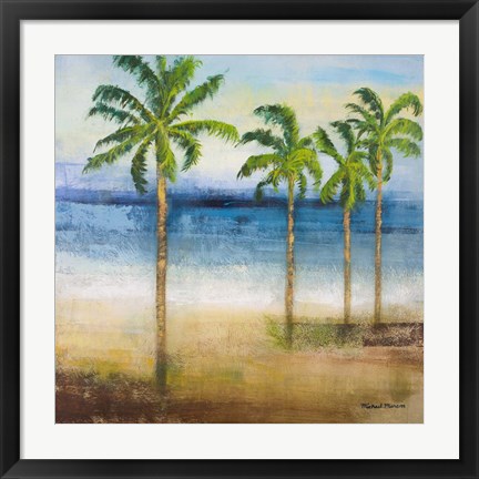 Framed Ocean Palms II Print