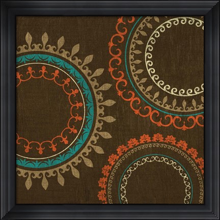 Framed Chocolate Suzani II Print