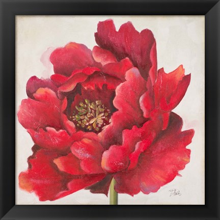 Framed Red Peony Print