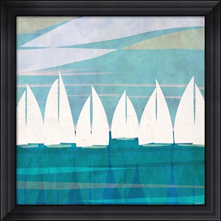 Framed Afternoon Regatta I Print