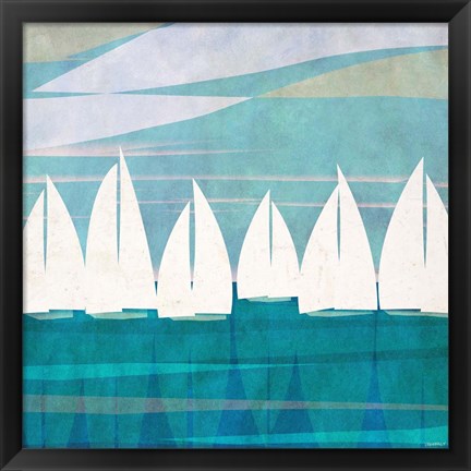 Framed Afternoon Regatta I Print