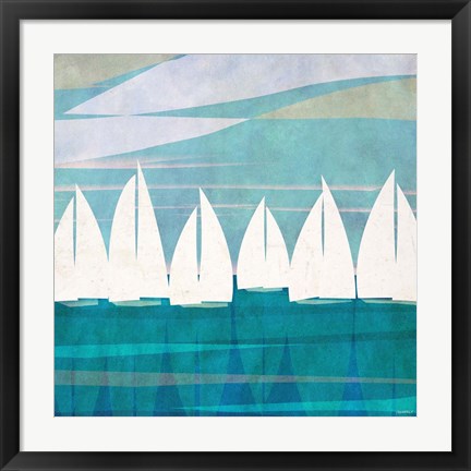 Framed Afternoon Regatta I Print