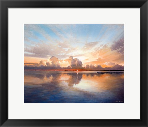 Framed Sunset over Lake Print