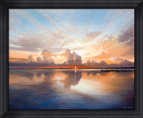 Framed Sunset over Lake Print
