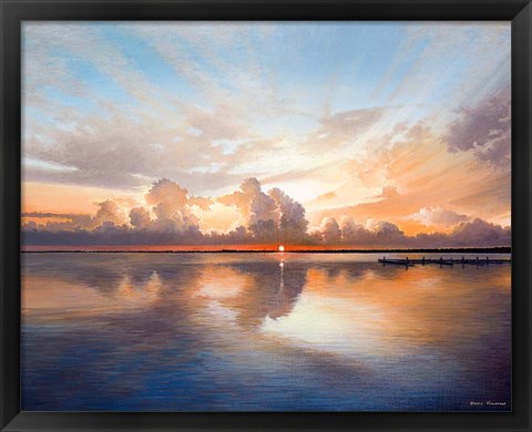 Framed Sunset over Lake Print