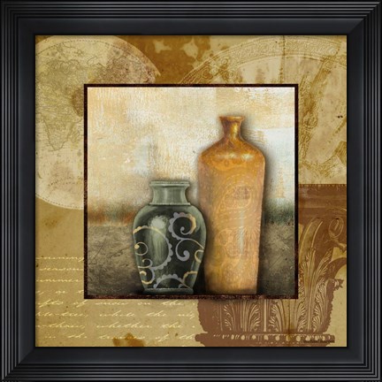 Framed Library Vessels I Print