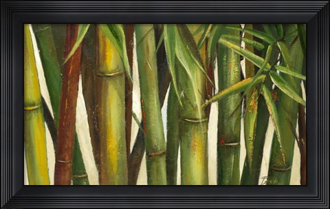 Framed Bamboo on Beige I Print