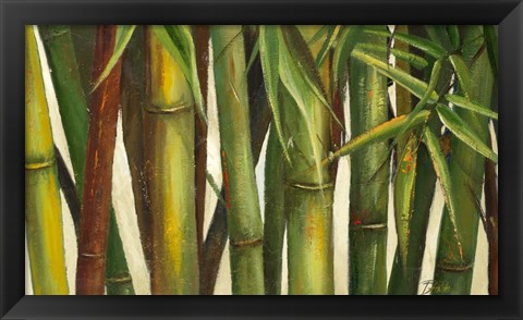 Framed Bamboo on Beige I Print