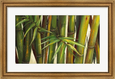 Framed Bamboo on Beige II Print