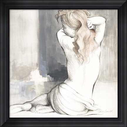 Framed Sketched Waking Woman I Print