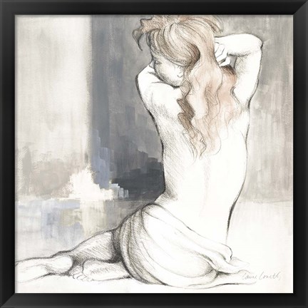 Framed Sketched Waking Woman I Print