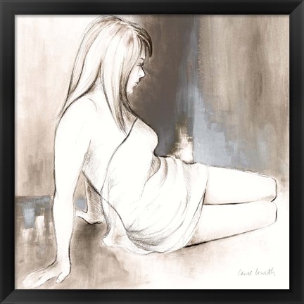 Framed Sketched Waking Woman II Print