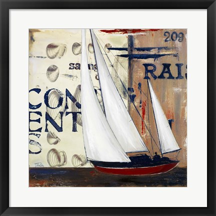 Framed Blue Sailing Race II Print