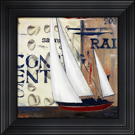 Framed Blue Sailing Race II Print