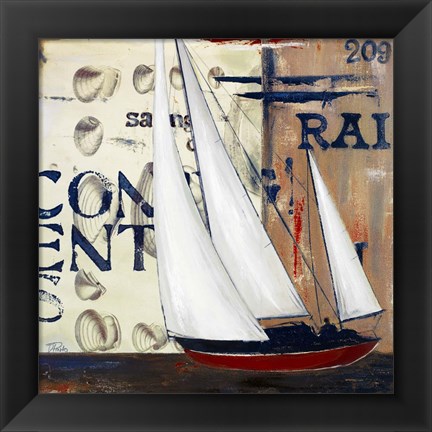 Framed Blue Sailing Race II Print