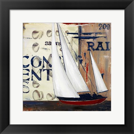 Framed Blue Sailing Race II Print