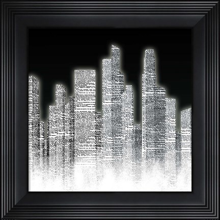 Framed Black and White City I Print