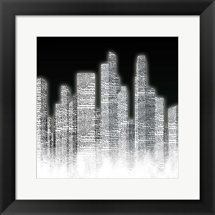 Framed Black and White City I Print