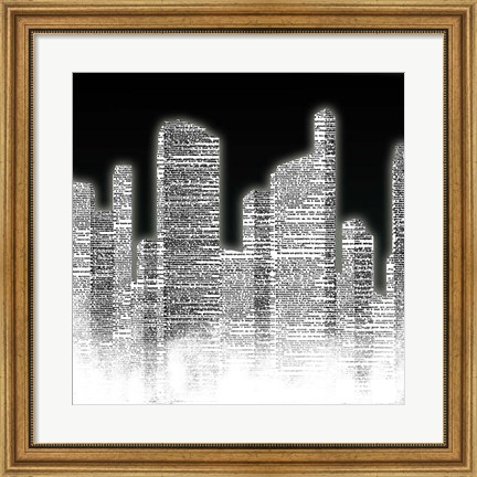 Framed Black and White City II Print