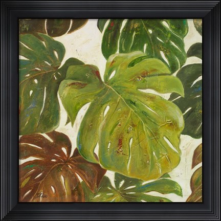 Framed Green Touch I Print