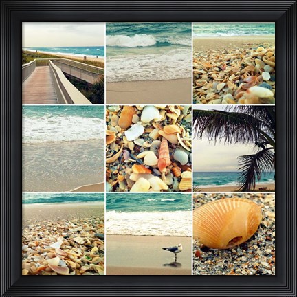 Framed Shell Beach (9 Patch) Print