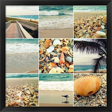 Framed Shell Beach (9 Patch) Print