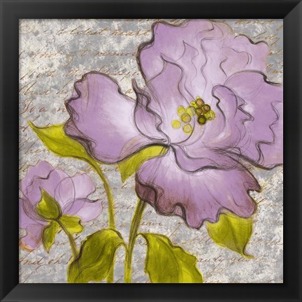 Framed Purple Florals I Print