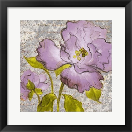 Framed Purple Florals I Print